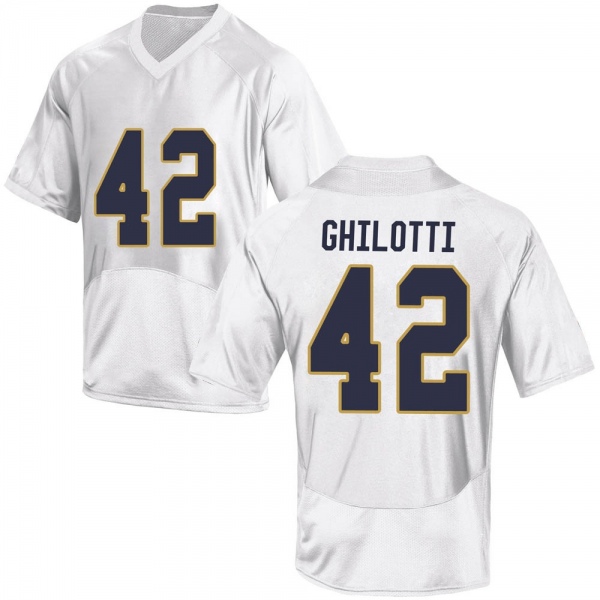 Giovanni Ghilotti Notre Dame Fighting Irish NCAA Youth #42 White Replica College Stitched Football Jersey GXM8055HG
